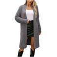 thumbnail image 2 of DYTTDG Women's Winter Long Knitted Cardigan Casual Loose Sweater Jacket on Clearance Christmas Gift, 2 of 7