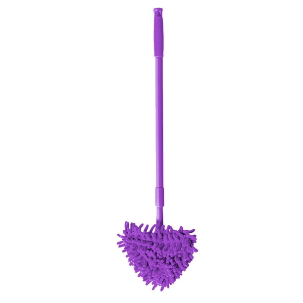 Ounissouiy Fregona de limpieza triangular ajustable giratoria de 180 grados, fregona de suelo, varilla telescópica para el hogar, cabeza Suministros de limpieza para el hogar Violeta