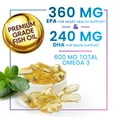 thumbnail image 6 of Omega 3 Fish Oil 2400mg - Triple Strength, Sustainably Sourced Omega-3 EPA & DHA Supplement Softgels - Purified Formula EPA & DHA Fish Oil Fatty Acids Supplements - Bottled in USA - 120 Softgels, 6 of 9