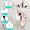 thumbnail image 2 of Hanging Shower Caddy Organizer - No Drilling Shower Organizer with Hooks, Rustproof & Waterproof 304 Stainless Steel Bathroom Shelves - Black, 2 of 8