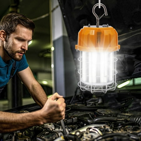 

Miumaeov LED Temporary Work Light Portable Work Light Construction Lights 4500K LED Work Light 360 ° Lighting with Hook Hanging Temporary Lights with 10ft Power Cord
