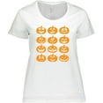 thumbnail image 3 of Inktastic Halloween Pumpkin Faces Orange Women's Plus Size T-Shirt, 3 of 5