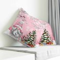 thumbnail image 3 of Pink Gnomes Christmas Pillow Covers 24x24 Inch Decorative Throw Pillow Cover, Xmas Tree Gifts Winter Snowflake Birds Sofa Pillowcases Accent Cushion Case Home Decor Bedroom Living Room, 3 of 6