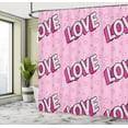 thumbnail image 4 of Ambesonne Pop Art Shower Curtain, Love with Polka Dots Hearts, 69"Wx75"L, Pale Pink Hot Pink, 4 of 4