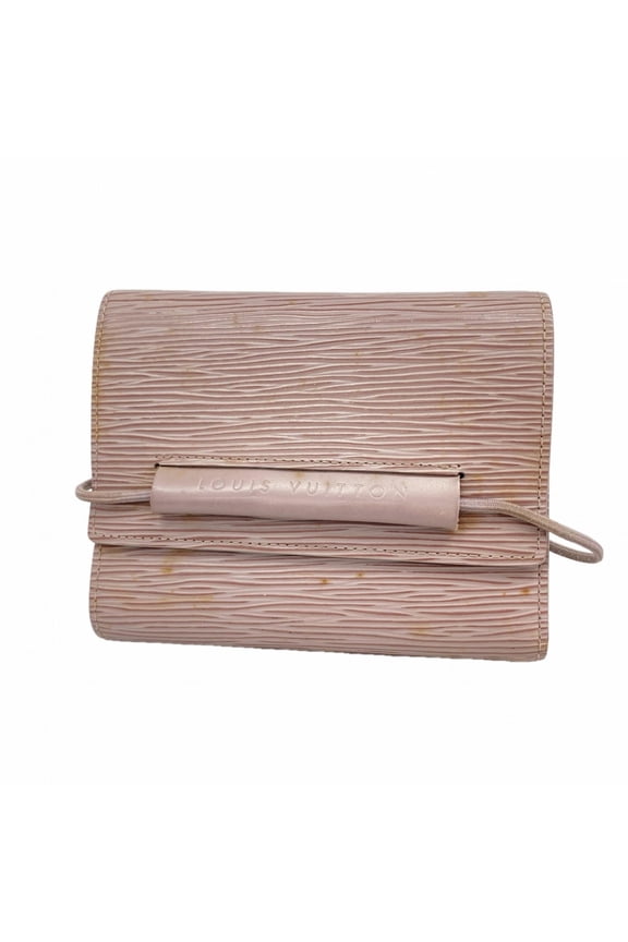 Pre-Owned Louis Vuitton Tri-fold Wallet, Epi Leather, Portefeuille Elastic M63468, Lilac,...