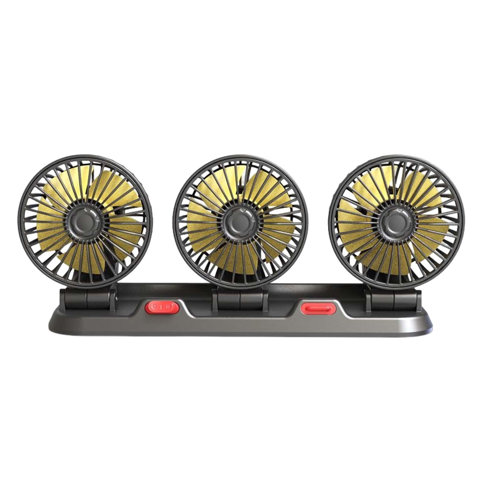 Car Fan 3 Head Automobile Vehicle Fan Auto Car Fans, Air Circulation Fan, for Truck 12V