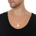thumbnail image 3 of Floreo 10k Yellow Gold 0.63" Personalized Medallion Alphabet Letter A - Z Initial Charm Pendant with optional Extendable Chain Necklace, 3 of 4