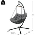 thumbnail image 2 of Grand Patio Royal Hammock Chair with Stand - Steel Frame, Cushion - 1 Piece, Gray, 2 of 7
