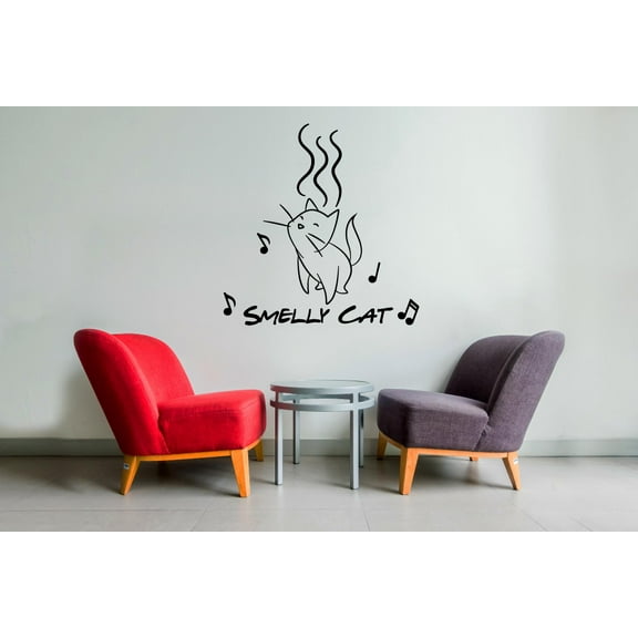 Smelly Cat Song F.R.I.E.N.D.S Friends TV Show Series Quote Wall Stickers Decor Design for Boys/Girls Bedroom Entertainment Fans Rooms Home Art Murals Decals Wall Art Vinyl Decoration Size (30x30 inch)