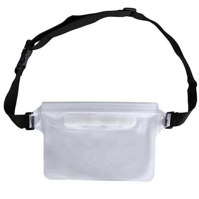 pitrice Sport Beach Waterproof PVC Swimming Package Belt Holder Dry Pouch Sealing Mobile Phone Bag, White