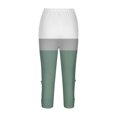 thumbnail image 4 of Pxkloy Women's Capri Leggings High Waist Patchwork Print Capris Knee Length Tummy Control Cropped Trouser Slim Fit Yoga Stretch Capris Pants 2025 Multicolor,L, 4 of 5