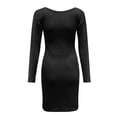 thumbnail image 6 of ZHOGXU Womens Casual Dress Long Sleeve V Neck Solid Color Knitted Fashion Comfortable Slim Fit Dresses For Casual Daily Wear,Black,M, 6 of 6