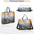 thumbnail image 6 of White Dragon Mountains Lake Sun Trees Corduroy Tote Bag Handbag Large Messenger Bag Shoulder Crossbody Zipper Bag Purse, 6 of 8