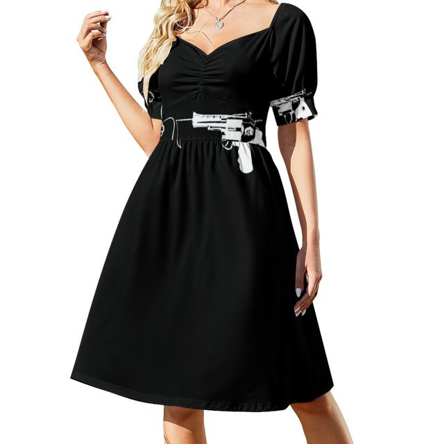 Vestido de manga corta Roses n Guns, vestidos de ceremonia, vestidos de fiesta, vestido bonito