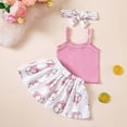 thumbnail image 6 of FYDUU Infant Girls Clothing Sets Adorable Baby Girl Summer Outfit Baseball Print Sleeveless Cami Tops T-Shirt Skirt And Hairband Party Wear 3-6 Months, 6 of 7