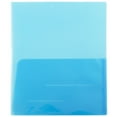 thumbnail image 2 of JAM Paper Plastic Two Pocket Folder, 9 x 12, Blue, Sold Individually, 2 of 2