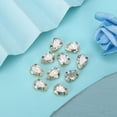 thumbnail image 2 of 10 piezas de diamantes de imitación de circonio para coser, garra dorada, accesorios de ropa con lazo DIY, 7x10mm, blanco, 2 of 5