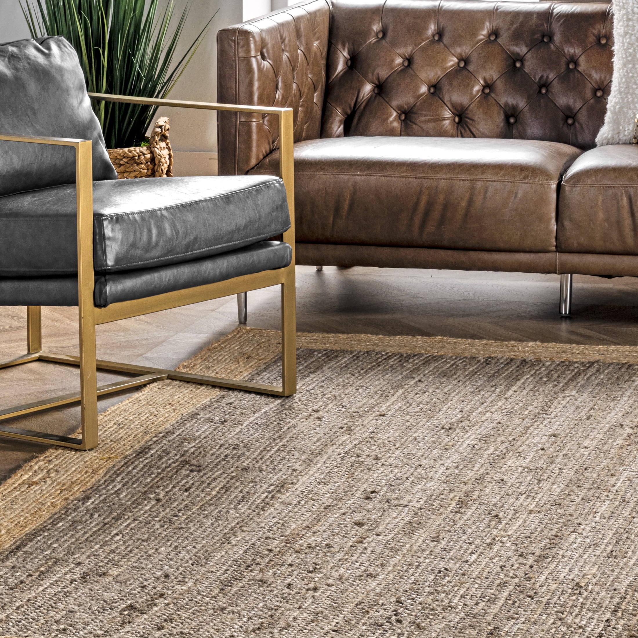nuLOOM Eleonora Casual Jute Area Rug, 6', Round, Eleonora Grey
