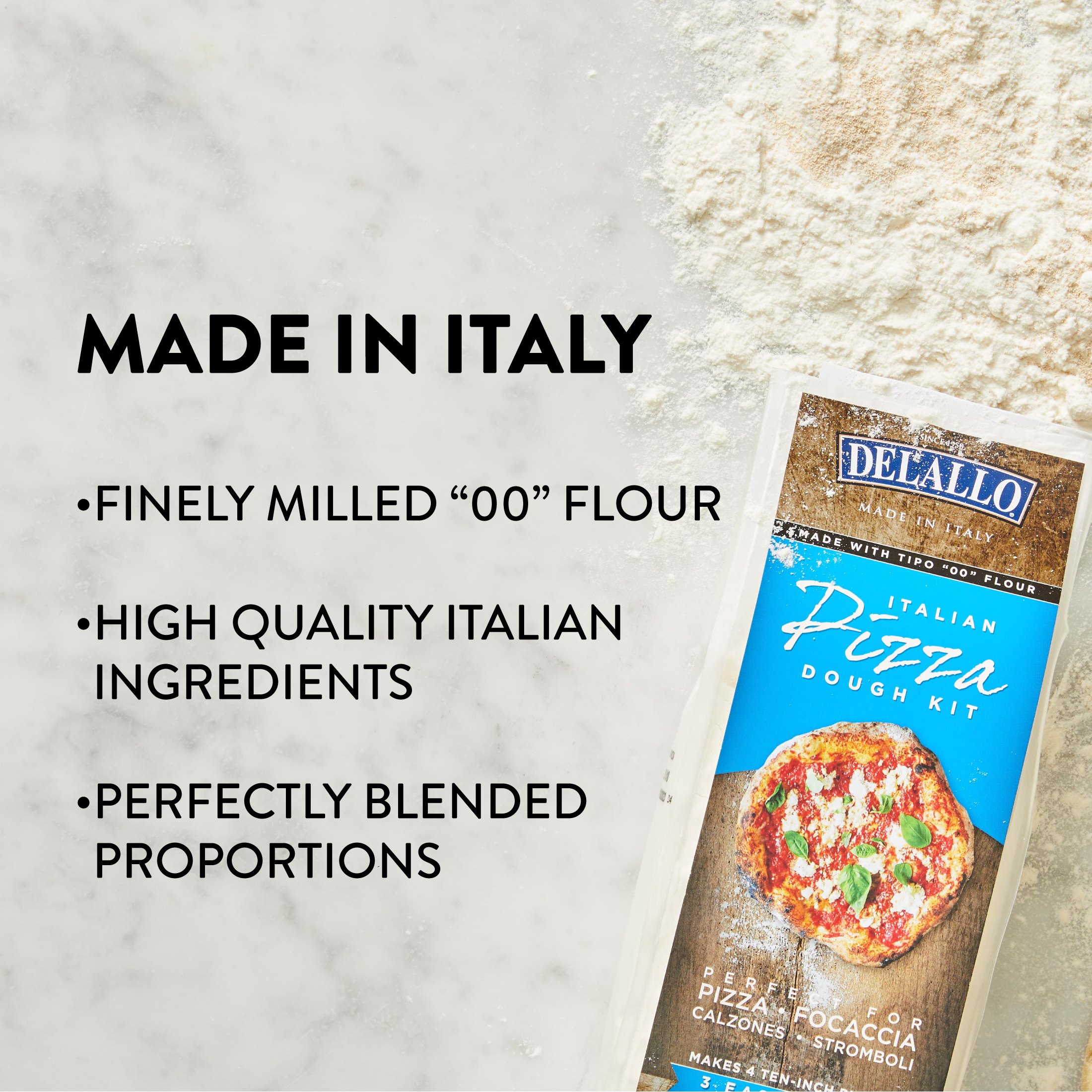 DeLallo Pizza Dough Kit, Italian Pizzeria-Style Crust Mix, Shelf Stable, 17.6 oz Bag - image 2 of 9