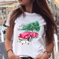 thumbnail image 1 of Camiseta de Año Nuevo con estampado de gato y Animal para mujer, ropa con estampado de Feliz Navidad, playera estampada para mujer, 1 of 5
