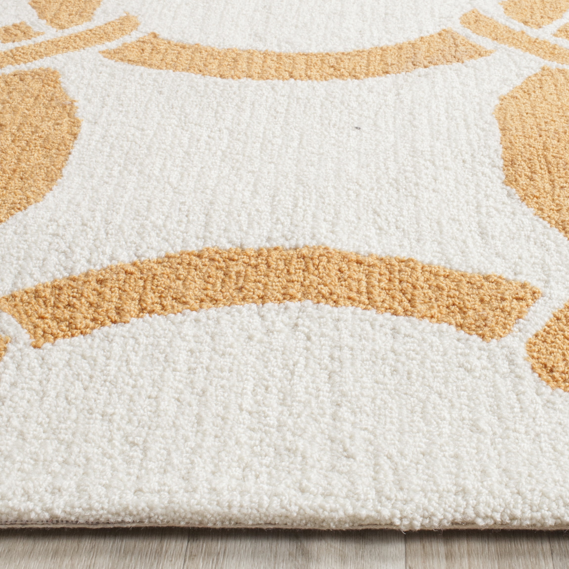 SAFAVIEH Four Seasons Soren Geometric Polyester Area Rug, Ivory/Brown, 8' x 10'