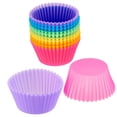 thumbnail image 2 of NvziJuego de 24 moldes de silicona para hornear magdalenas, reutilizables y antiadherentes, multicolor, 2 of 4