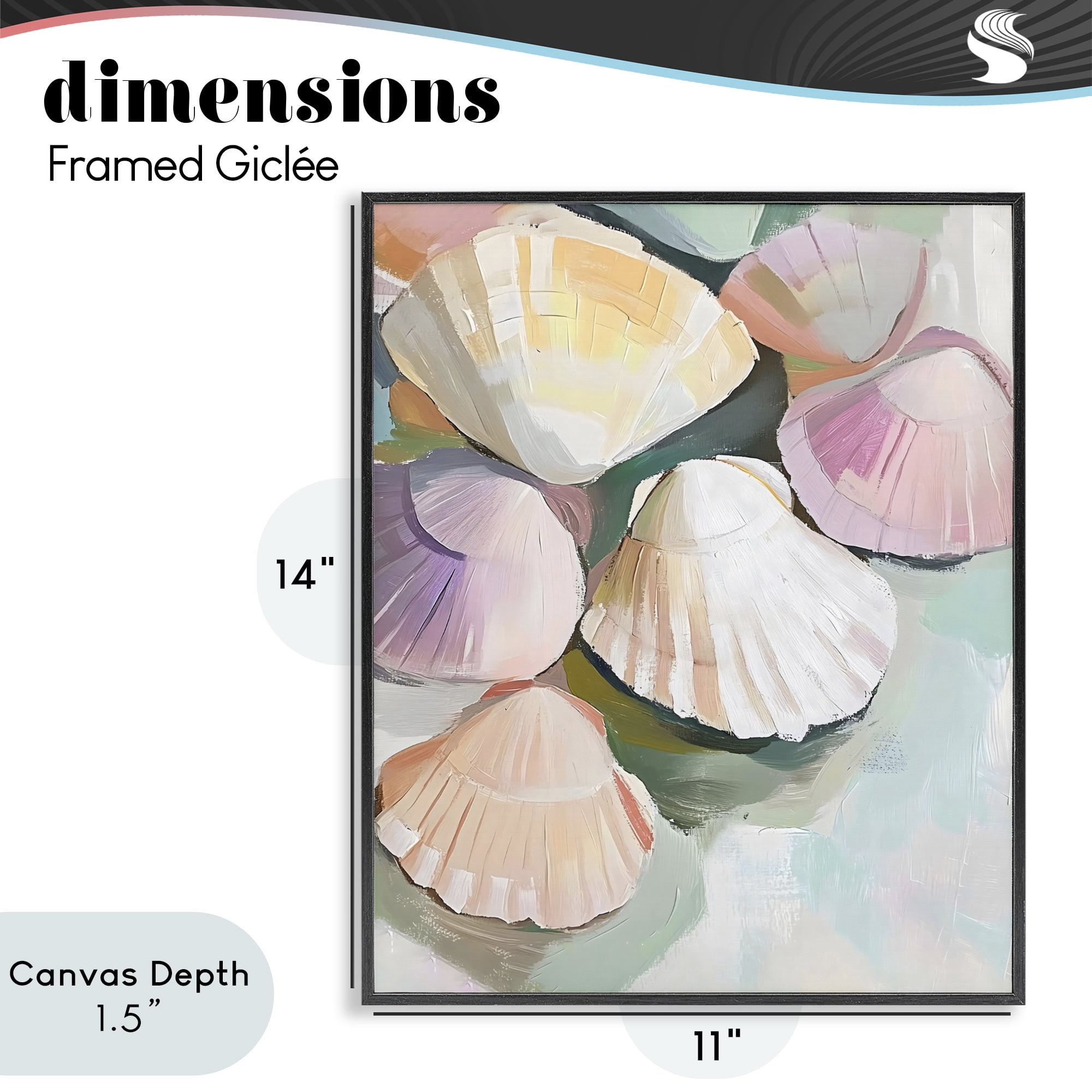 Stupell Industries Pink Seashells Marine Collection Black Framed Giclee Art, design by The Prints Vibe
