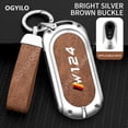 thumbnail image 3 of Zinc alloy+leather Car Remote Key Case Cover For Mercedes Benz W124 C 2 buttons G500 S450 GLA GLB GLC ML GLK Car Key Shell, 3 of 12