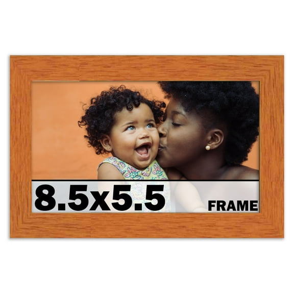 8.5x5.5 Frame Honey Pecan Brown Picture Frame - Modern Photo Frame Includes UV Acrylic Shatter