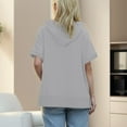 thumbnail image 2 of JUMESG Short Sleeve Sweatshirt Women Oversized Hoodies for Women Short Sleeve Half zip Sweatshirt Loose Fit Pullover 2024 Fall Fashion Outfits (Grey,XL), 2 of 7