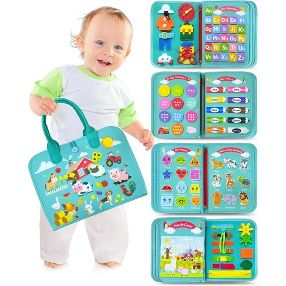 Montessori Learning Toy for Toddlers 1-3, Busy Board Sensory Toys for 2 3 4 5 Year Old Boys Girls, Toddler Toys for Boys Girls 3-5