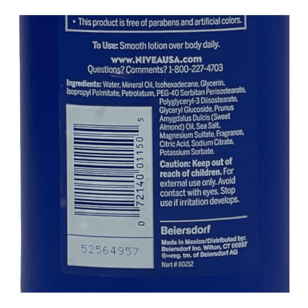 3 Pack NIVEA Essentially Enriched Body Lotion Almond Oil Very Dry Skin 16.9 oz