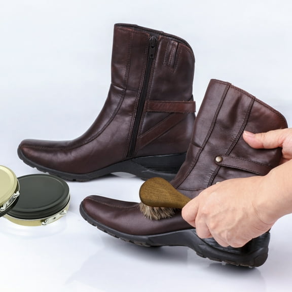 Tcwhniev Shoe Cleaning Kit Sturdy Versatile Leather Shoe Shine Kit Practical High Efficient Leather Boot Caring Set for Men Usage