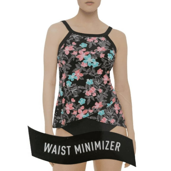 Christina Swimwear Waist Minimizer Floral Tankini Top Women's Size XXL