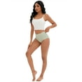 thumbnail image 5 of Unique Bargains Women's Comfort Full-Coverage Panties Wave Trim No Trace Briefs XS Green, 5 of 6