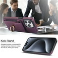 thumbnail image 3 of SaniMore for iPhone 11 Pro Case with Metal Rotating Ring Kickstand RFID Blocking Card Slots PU Leather Anti-scractch Wear-resitant Shockproof Wallet Cover for iPhone 11 Pro(5.8" 2019), Purple, 3 of 9