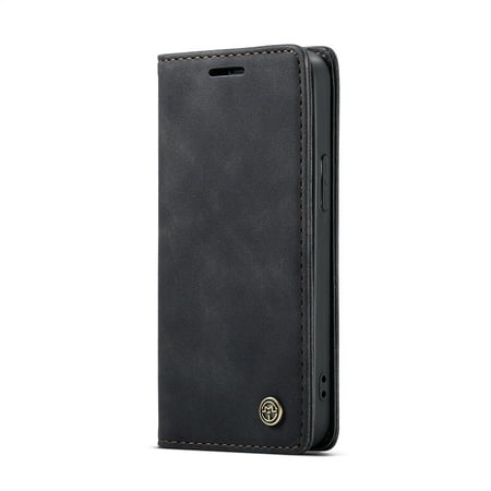 Kiplyki Suitable For IPhone 12 MINI Handmade Leather Phone Case With Storage Compartmen