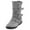 Gray, variant on jsaierl Women Suede Round Toe Zipper Flat Pure Color Buckle Strap Keep Warm Snow Boots