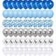 thumbnail image 3 of Otra decoración de jardín Kit de 62 globos de confeti azul plateado y blanco, globos metálicos de 30 cm, globos metálicos de color azul real, globos plateados, globo de confeti azul plateado, 3 of 5
