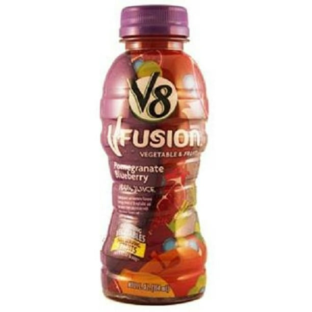 Is V8 V Fusion Juice Healthy V8 V-Fusion Pomegranate Blueberry Vegetable and Fruit Juice, 12 oz - 12