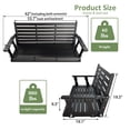 thumbnail image 3 of Fortune Candy 3-Seater Wooden Porch Swing with Hanging Chains, Heavy Duty 880 lbs, Black, 3 of 7