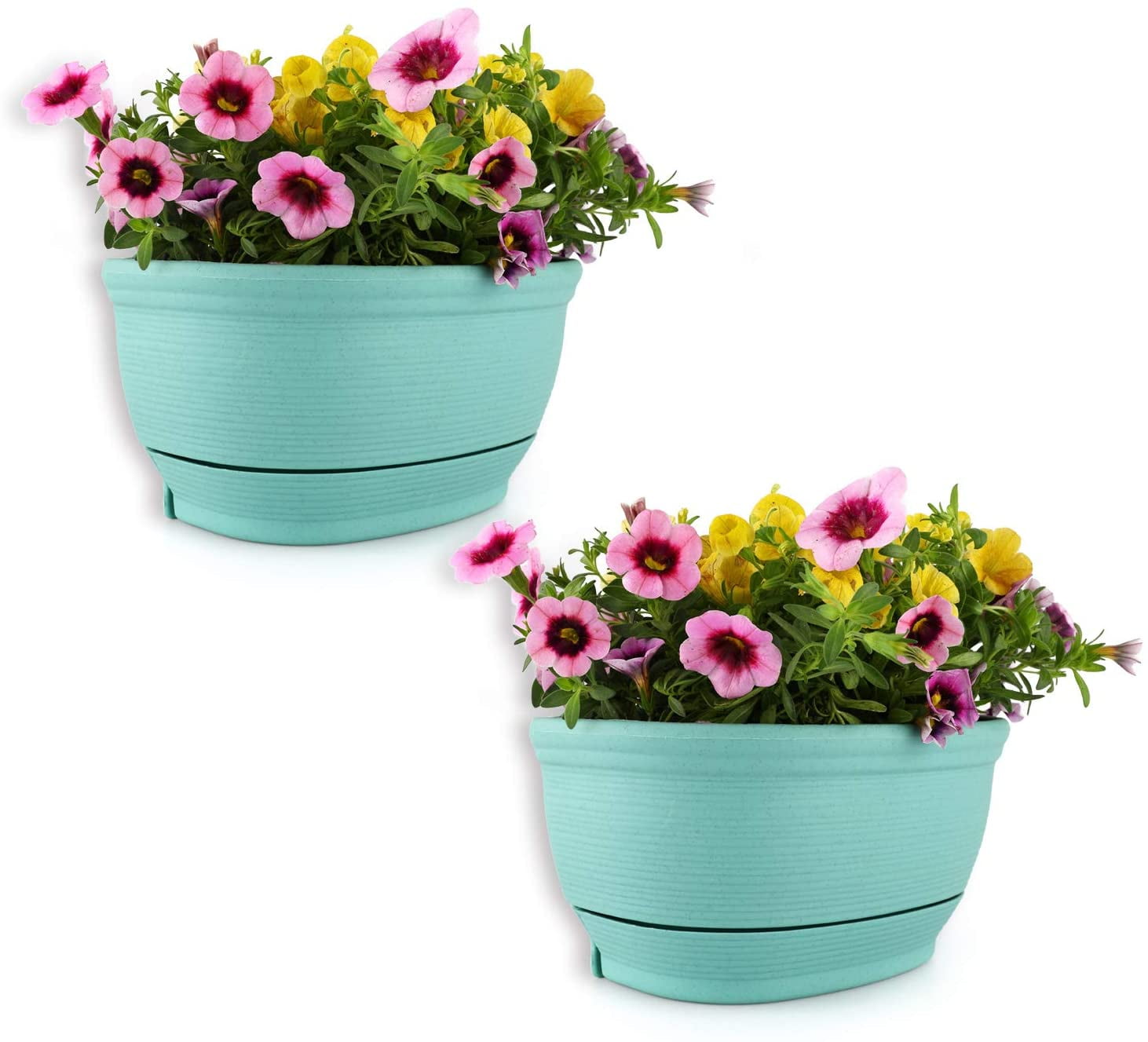8pcs/set Plastic Self-watering Wall Flower Pot for Outdoor Indoor Small Planters 