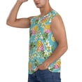 thumbnail image 3 of Lsque Cute Pineapples Print Men's Cotton Blend Sleeveless Muscle Shirts (S-3XL)- Moisture Wicking, Odor Protection, UPF 30+,Large, 3 of 8