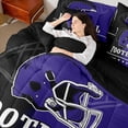thumbnail image 4 of jejeloiu Football Sport Game 7-Piece Bedding Comforter Set,Purple Rugby Helmet King Bedding Sets For Ball Gamer Reversible, 4 of 8