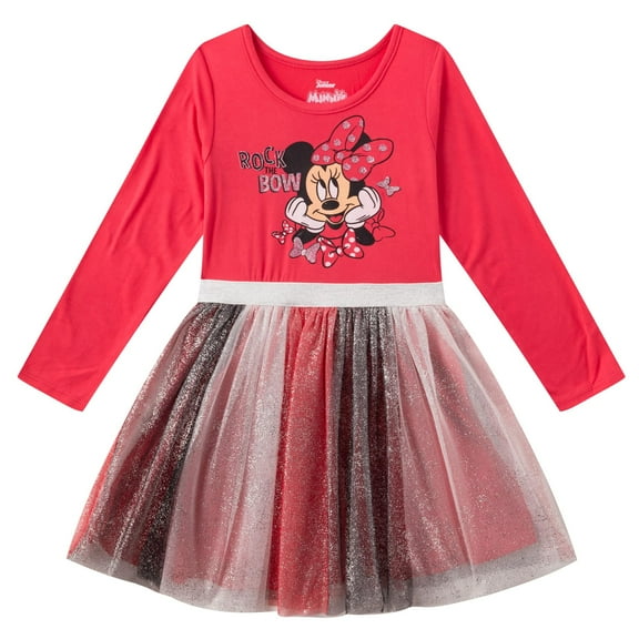 Disney Minnie Mouse Long Sleeve Dress (Girls), Sizes 2T-10