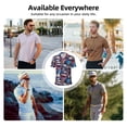 thumbnail image 5 of Pofeuu rock Skull blue record Print Men's Loose Fit Midweight Short-Sleeve Pocket Polo-X-Large, 5 of 6