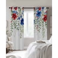 thumbnail image 3 of Patriotic Independence Day Blackout Curtains 72 Inches Long, Red Blue Flowers 2 Panels, Thermal Insulated Room Darkening Drapes with Grommets, 52W x 72L Each Panel, 3 of 9