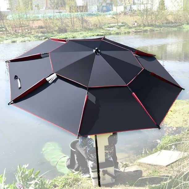 Outdoor Large Fishing Umbrella Double-Layer Garden Parasol Patio Umbrella  Beach Parasol Sun Shade Umbrella UV Protective Portable Fishing Parasol  200cm 