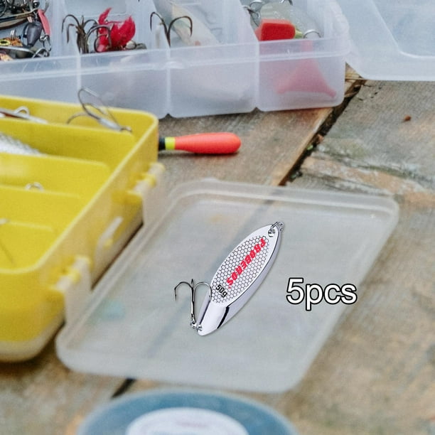 5 Piezas Cucharas de Pesca perfecl Señuelos Cebos de Pesca de Fundición Larga Vertical de Metal 50g