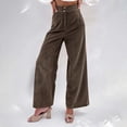 thumbnail image 2 of TRUBKH Corduroy Pants Women Wide Leg Sweat Pants Dressy Pants for Women Baggy Cargo Pants Cargo Pants Cargo Pants Baggy High Waisted Cargo Pants Coffee Xl, 2 of 6